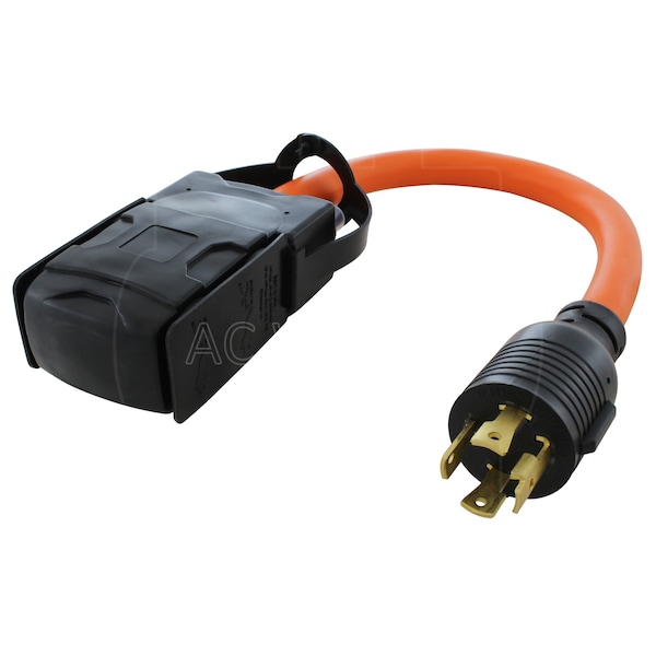 Ac Works 1.5FT L14-30P 30A 4-Prong Locking Plug to 4 Home Outlets with 20A Breaker - L1430CBF520