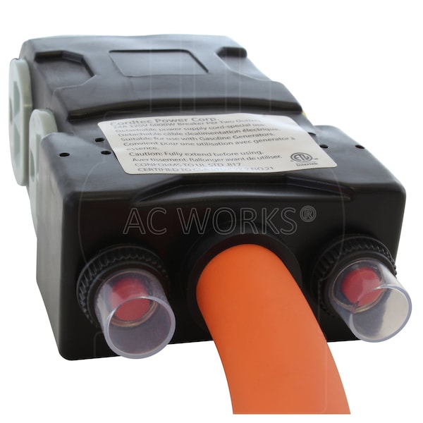 Ac Works 1.5FT L14-30P 30A 4-Prong Locking Plug to 4 Home Outlets with 20A Breaker - L1430CBF520