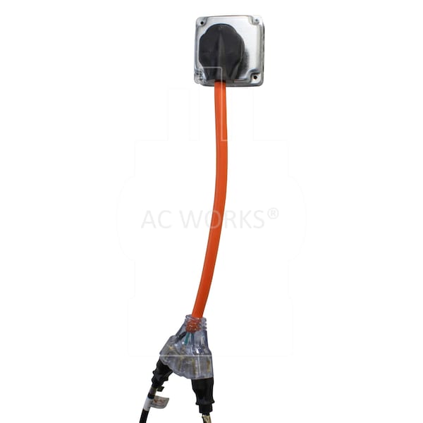 Ac Works 1.5FT 30A 4-Prong Dryer Plug to 3 NEMA 6-15/20 Tri-Outlets w/Indicator - S1430W620-018