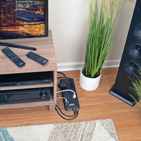 Tripp Lite Surge Protector Power Strip 12 Outlet 2 USB Ports Tel/Modem/Coax - TLP128TTUSBB