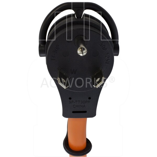 Ac Works 1FT 30A RV Piggy-Back Plug with 15/20 Amp Household Connector - PBTT30520