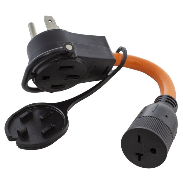 Ac Works 1FT 50A 14-50 Piggy-Back Plug with 6-20R Connector Adapter Cord - PB1450620