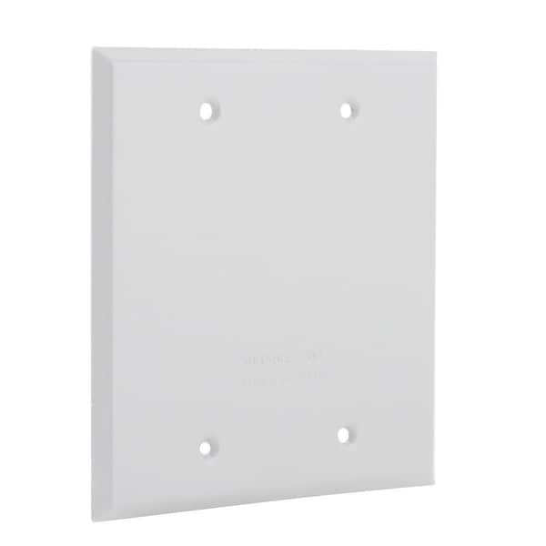 Bell Outdoor Electrical Box Cover, Wall Box Type, 2 Gangs, Aluminum, Blank and Flat Cover - 5175-1