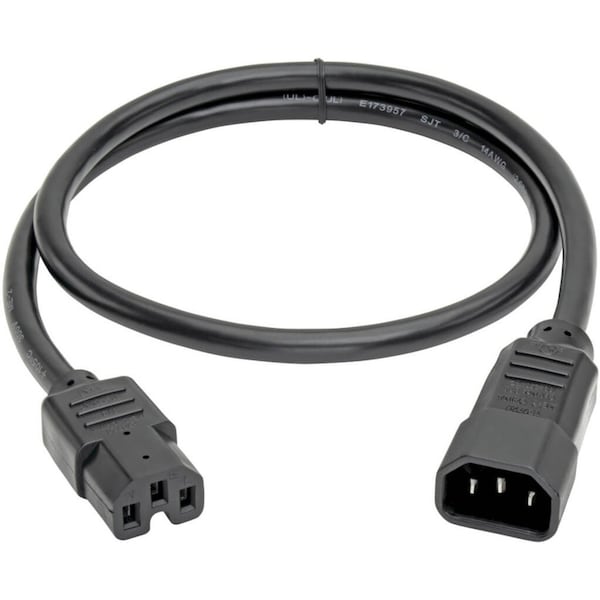 Tripp Lite Power Cord, HD, C14 to C15, 15A, 14AWG, 3ft - P018-003