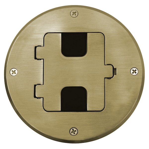Hubbell Wiring Device-Kellems WOODFLOOR BOX FLNG/DOOR, TILE TRIM BRS - RF509BR