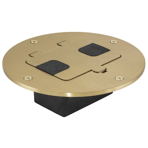 Hubbell Wiring Device-Kellems WOODFLOOR BOX FLNG/DOOR, TILE TRIM BRS - RF509BR