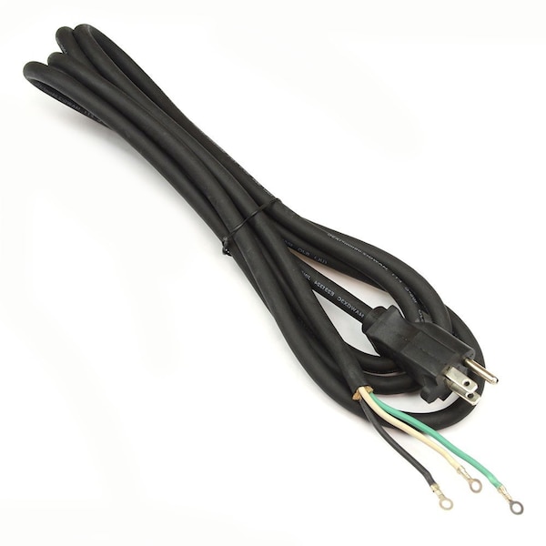 Superior Electric 9 Feet 14 AWG SJO 3 Wire 125 Volt NEMA 5-15P Electrical Cord with Eyelets - EC143