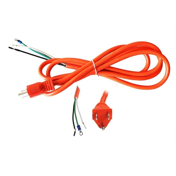 Superior Electric 8.5 Feet 16 AWG STOOW 3 Wire 600 Volt NEMA 5-15P Electric Cord with Eyelets - Orange - EC163V6-8.5R