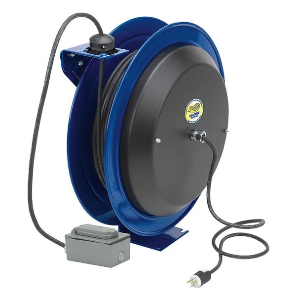 Coxreels 100 ft. 12/3 Retractable Cord Reel 2 Outlets 120VAC Voltage - EZ-PC24-0012-F