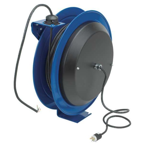 Coxreels Cord Reel, 100 ft, 12/3, SJO, Blue, 120VAC - PC24-0012-X