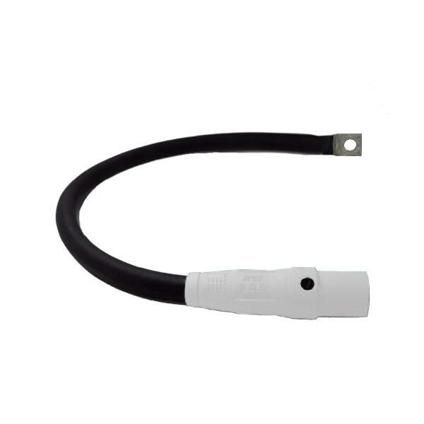 Power Assemblies Type W Pigtail 400A 4/0 AWG Series 16 Male Camlock to Lug 3 ft, White - 40TW16003MLW