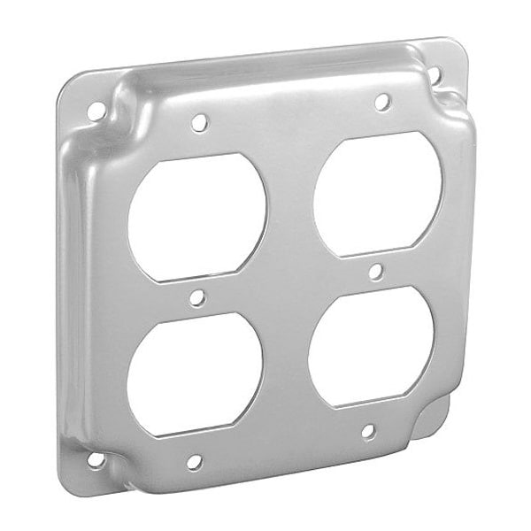 Southwire Electrical Box Cover, Square, Galvanized Steel, Duplex and Raised Cover - G1939