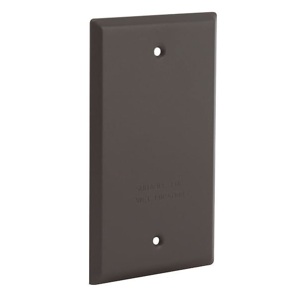 Bell Outdoor Electrical Box Cover, Wall Box Type, 1 Gang, Rectangular, Aluminum, Blank and Flat Cover - 5173-2