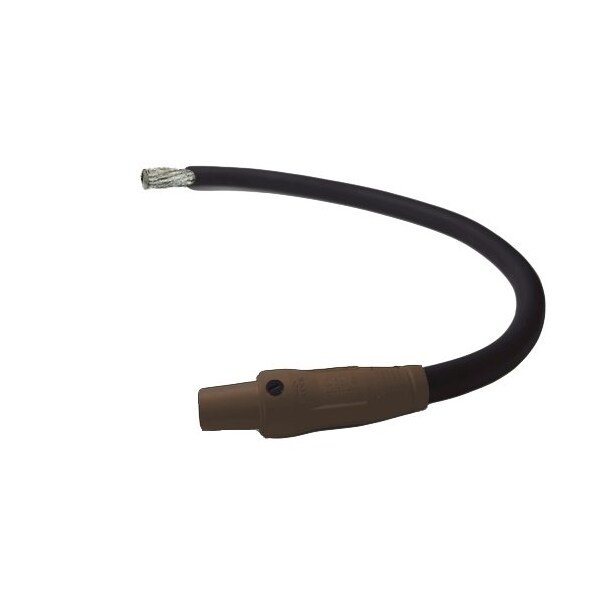 Power Assemblies Type W Pigtail 400A 4/0 AWG Series 16 Female Camlock to Tinned 3 ft, Brown - 40TW16003FTH