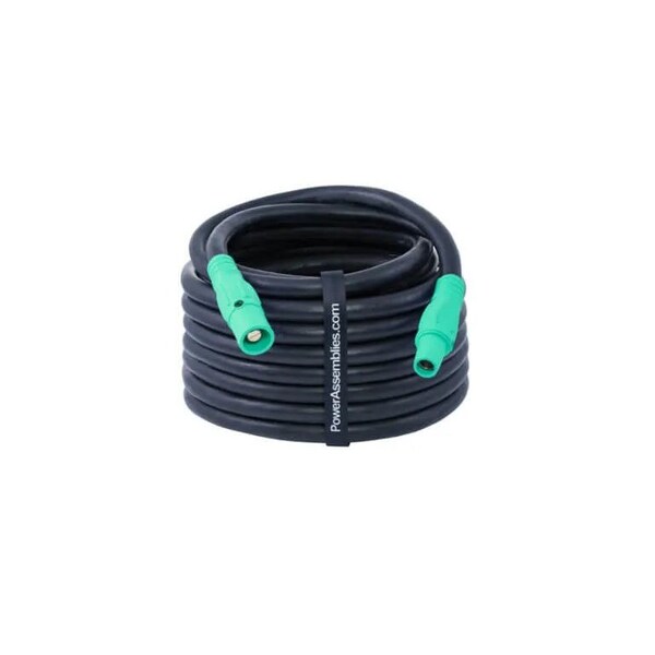 Power Assemblies Type W Extension 400A 4/0 AWG Series 16 Male to Female Camlock 25 Ft, Green - 40TW16025MFG