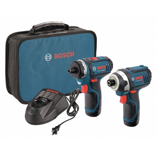 Bosch Cordless Combination Kit, 2 Tools, 12.0V - CLPK27-120+BAT415+GLI12V-300N