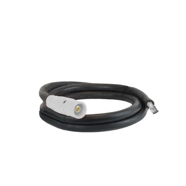 Power Assemblies Type W Pigtail 400A 4/0 AWG Series 16 Male Camlock to Tinned 10 ft, White - 40TW16010MTW