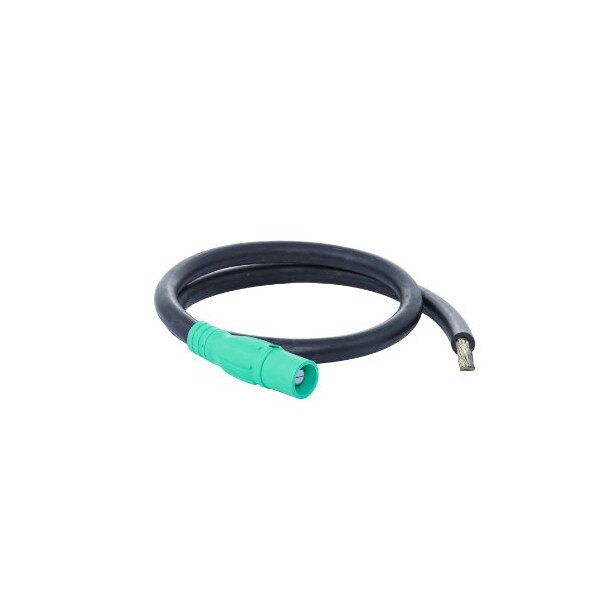 Power Assemblies Type W Pigtail 400A 4/0 AWG Series 16 Male Camlock to Tinned 6 ft, Green - 40TW16006MTG