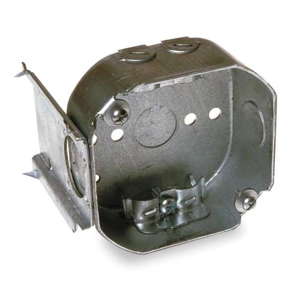 Raco Electrical Box, 15.5 cu in, Octagon Box Type, 2 Gangs, Galvanized Steel, Octagon Shape - 160