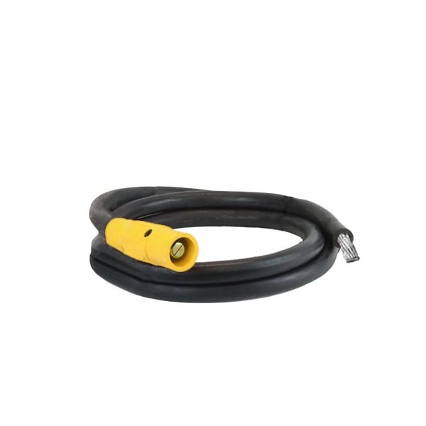 Power Assemblies Type W Pigtail 400A 4/0 AWG Series 16 Male Camlock to Tinned 10 ft, Yellow - 40TW16010MTY