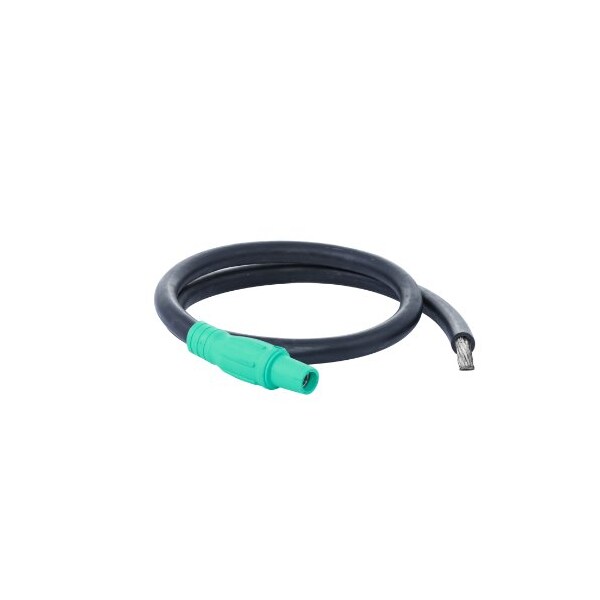 Power Assemblies Type W Pigtail 400A 4/0 AWG Series 16 Female Camlock to Tinned 6 ft, Green - 40TW16006FTG