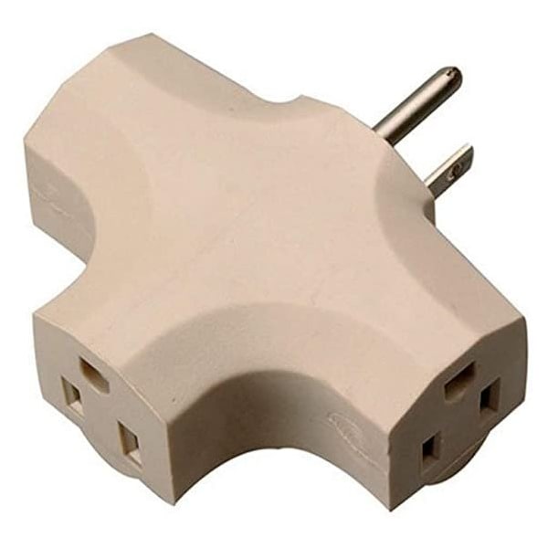 Woods Adapter, 3 Outlet Beige/Card, 18PK - 99029723