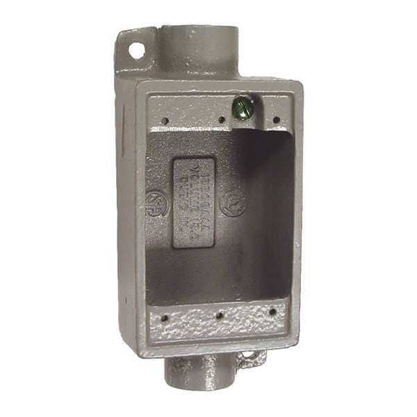 Killark Electrical Box, 32 cu in, FSC Box Type, 1 Gang, Malleable Iron, Rectangular Shape - FSC-3M