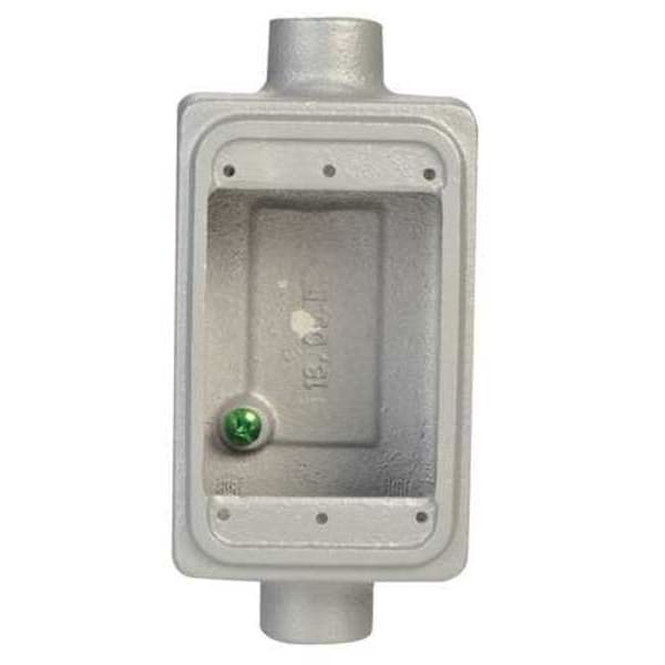 Appleton Electric Weatherproof Electrical Box, 25 cu in, FDC Box Type, 1 Gang, Aluminum - FDC-1-100-A