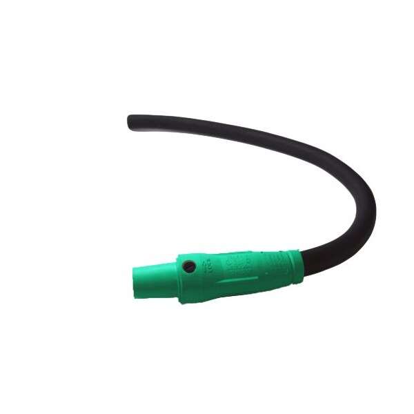 Power Assemblies Type W Pigtail 400A 4/0 AWG Series 16 Female Camlock to Blunt 3 ft, Green - 40TW16003FBG