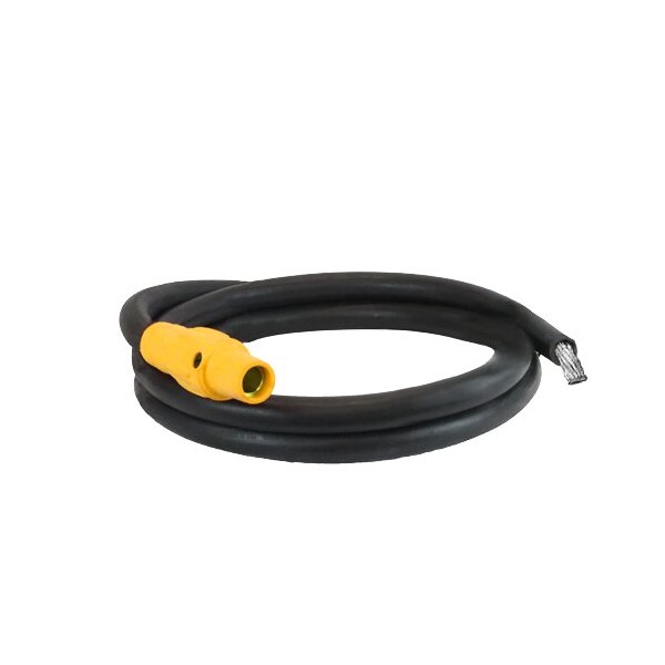 Power Assemblies Type W Pigtail 400A 4/0 AWG Series 16 Female Camlock to Tinned 10 ft, Yellow - 40TW16010FTY