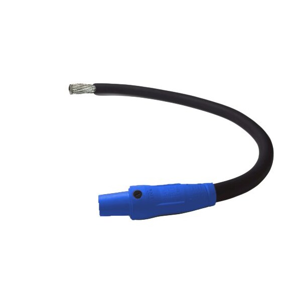 Power Assemblies Type W Pigtail 400A 4/0 AWG Series 16 Female Camlock to Tinned 3 ft, Blue - 40TW16003FTB