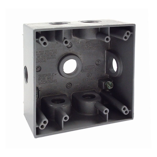 Bell Outdoor Weatherproof Electrical Box, Double Gang Box Type, Aluminum - 5338-0