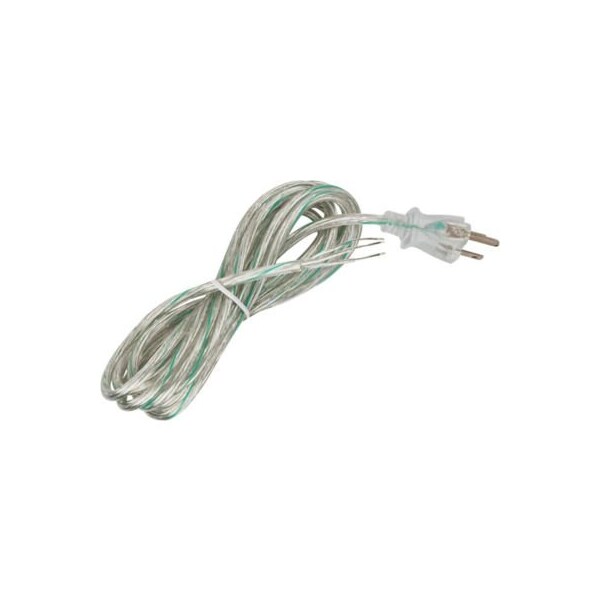 Satco Satco 90-2312 10 Ft. Heavy Duty Cord Set 18/3 SJT -105-#176;C, Clear Silver - 90/2312