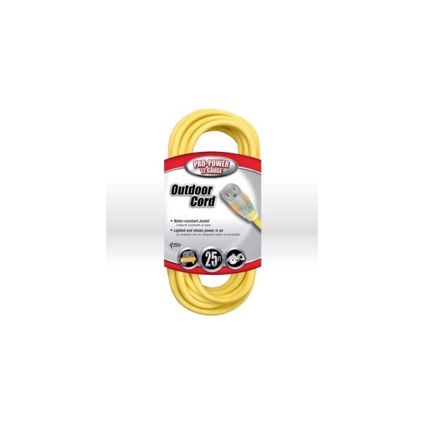 Southwire SJTW Extension Cord, 12 AWG, Outdoor, 12/3, 25 ft - 2587