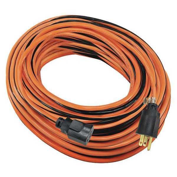 Power First SJTW Locking Extension Cord, 14 AWG, Outdoor, 14/3, 1 Outlets, 5-15R, Orange with Black Stripe, PVC - 52NY17