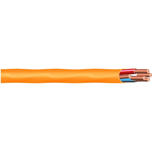 Southwire NM-B, Non-Metallic Building Cable, Copper, 10 AWG, 4C with Ground, Orange, Solid, 1000 ft - 55583201