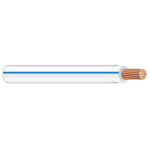 Southwire THHN, Building Wire, Copper, 10 AWG, 1C, Blue; White, Stranded, 1250 ft - 58026105