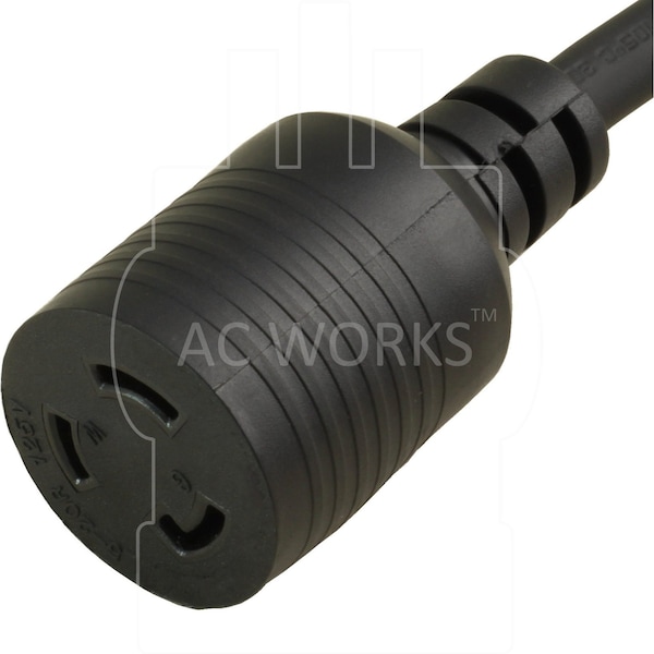 Ac Works 1FT NEMA 5-20P 20A 125V Plug to Locking 20 Amp L5-20R Female Connector - S520L520-012