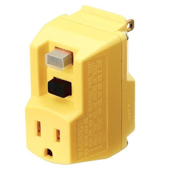House 14650013-6 Shockshield GFCI Portable Plug  Yellow - HO149712