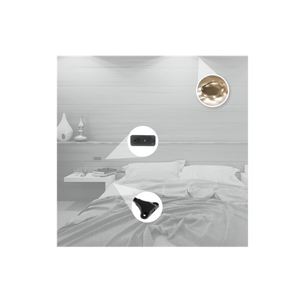 Raffel Black 6 Ft. Power Supply Cord Recess Mount 2-Outlet with 2-USB Charging Ports - RA.PS.2P.2USB.LTUL