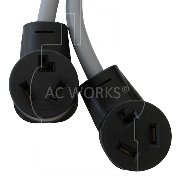 Ac Works Safety Switch Y-Cable 30A 3-Prong Dryer Plug to 2 3-Prong Dryer Connectors - EVY1030SW-036