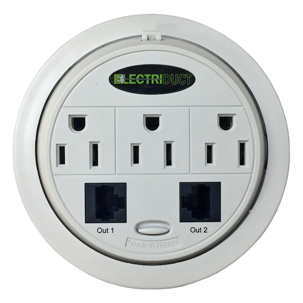 Electriduct Power Tap Grommet with Hidden Power Centers - PDC-SW-GMPT-1-WT