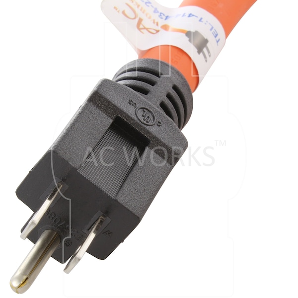 Ac Works 1FT 15-Amp Household Plug to L14-30R 30A 125/250V 4-Prong Connector - S515L1430-012