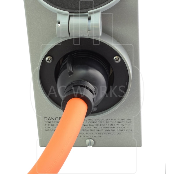 Ac Works 1FT 15-Amp Household Plug to L14-30R 30A 125/250V 4-Prong Connector - S515L1430-012