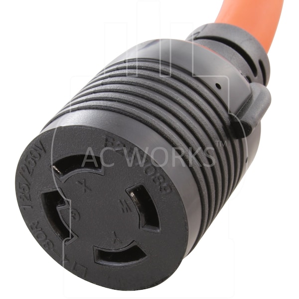 Ac Works 1FT 15-Amp Household Plug to L14-30R 30A 125/250V 4-Prong Connector - S515L1430-012