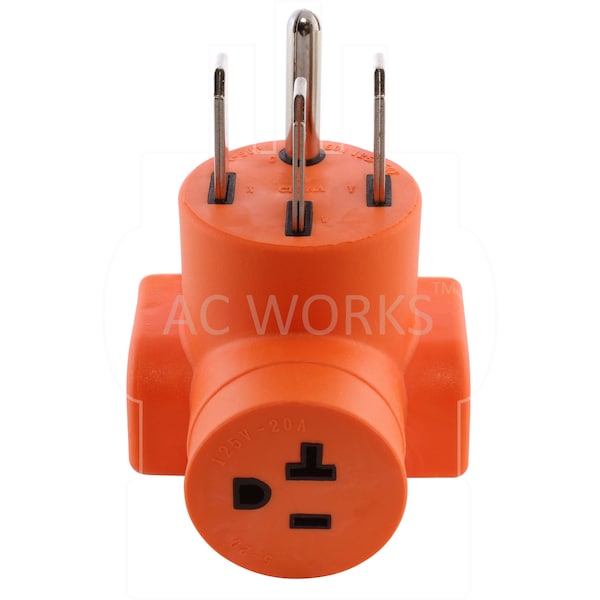 Ac Works Plug Adapter 14-50P 50A Outlet to Household 15/20 A T-Blade Connector - AD1450520