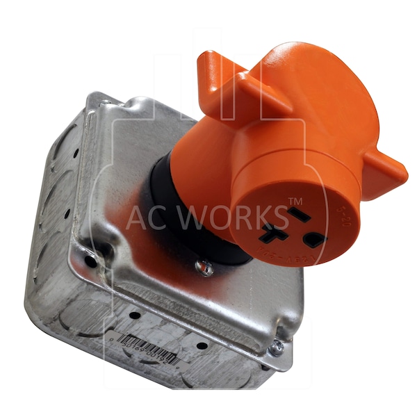 Ac Works Plug Adapter 14-50P 50A Outlet to Household 15/20 A T-Blade Connector - AD1450520