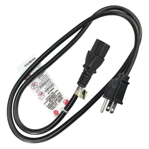 Zoro Select Power Cord, 5-15P, SJT, 3 ft., Blk, 10A, 18/3 - 5XFP0ID