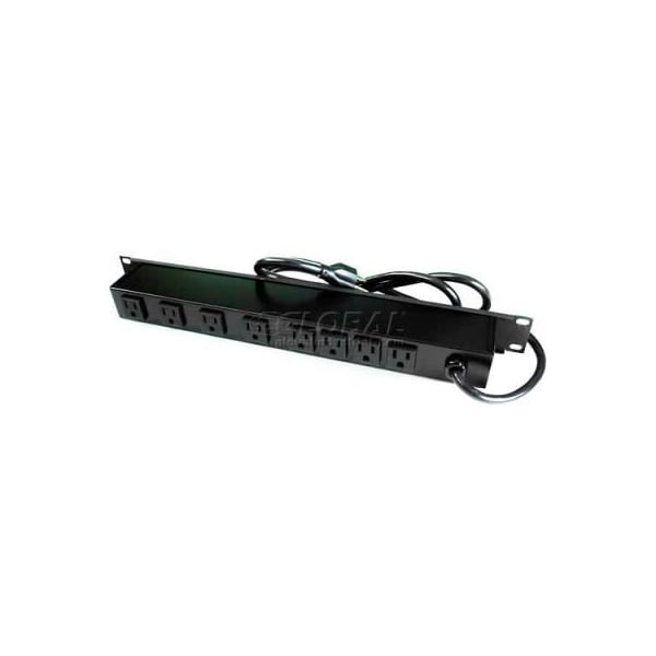 Wiremold Wiremold Rack Mount Surge Protected Power Strip, 8 Outlets, 15A, 3kA, 15' Cord - R8BZ-15*