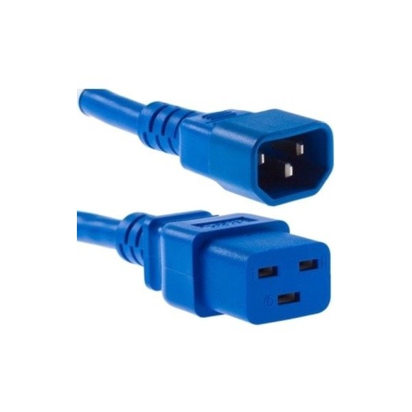 Unirise Usa Power Cord C14-C19 15Amp 250V Sjt 14/3 A - PWCD-C14C19-15A-05F-BLU